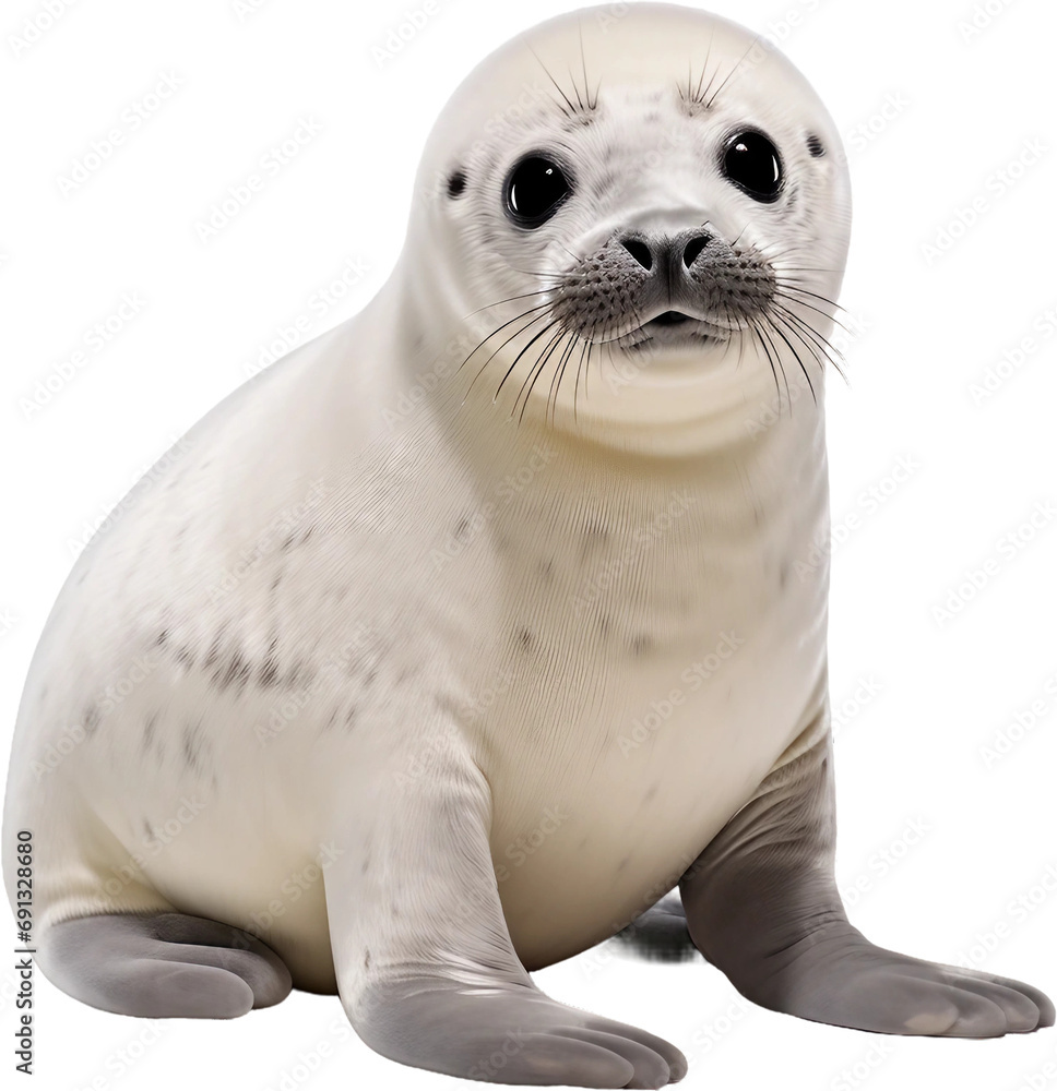 투명한 배경 위에 물범