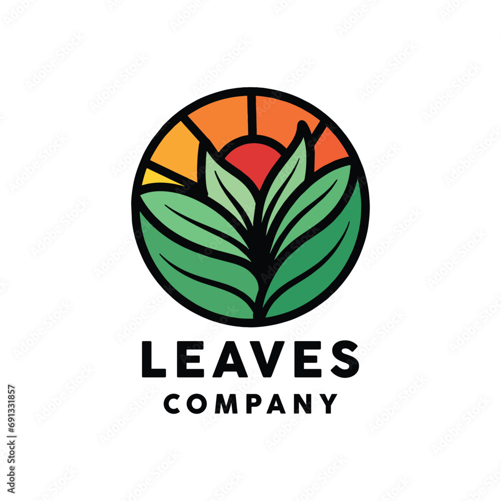 Leaf Organic Logo Vector Design illustration Emblem