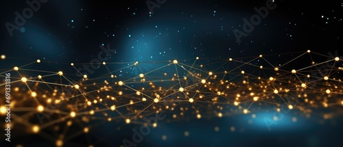 a network of dots connected together on a dark background