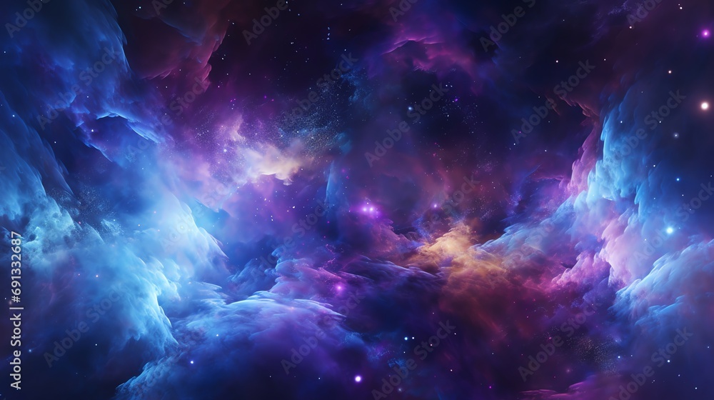 abstract swirling galaxy, nebula, and cosmic dust converging toward a luminous center. abstract background template