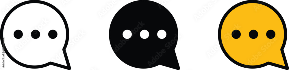 Fototapeta premium Speech bubble lined, isolated and colored style. Chat, comment icon collection. Vector Illustration