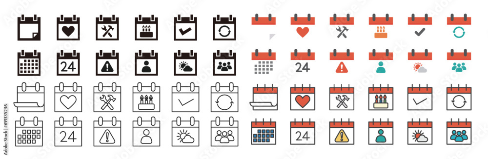 Icon set associated with the plan Icon set associated with the plan