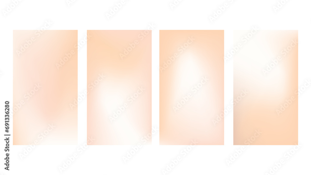 Obraz premium Vertical nude pink beige gradient for stories background. Warm and soft pastel cream texture for social media design. Luxury minimalist smooth wallpaper. Elegant blush illustration with nacre blur