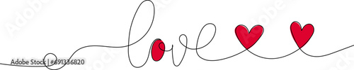 word love continuous line drawing, sketch vector