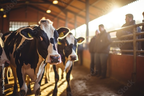 Holstein cows on a dairy farm