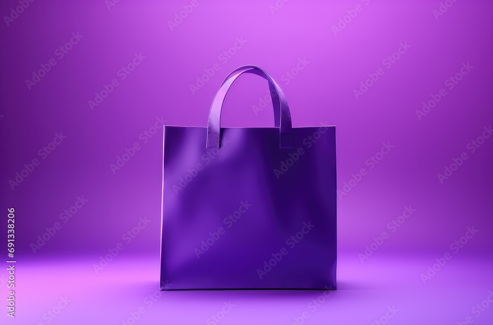 a purple shopping bag against a purple background a purple shopping bag against a purple background