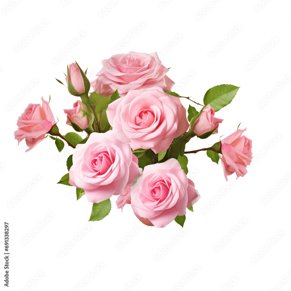 Bouquet of pink roses, romantic valentine wedding gift