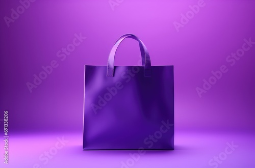 a purple shopping bag against a purple background