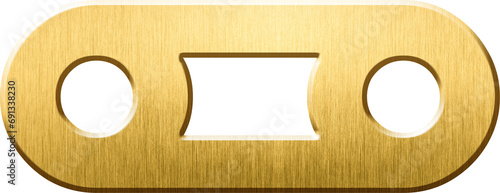 Fotografie Vitriol of Iron (Green Vitriol) Alchemical Symbol in Gold - Representing Growth,