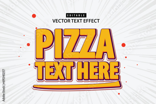 vector editable template text effect Italian pizza headline food promotion in restaurants and food outlets, logotype or banner for food and business