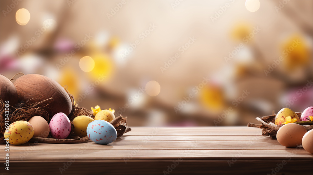 Naklejka premium eggs and flowers