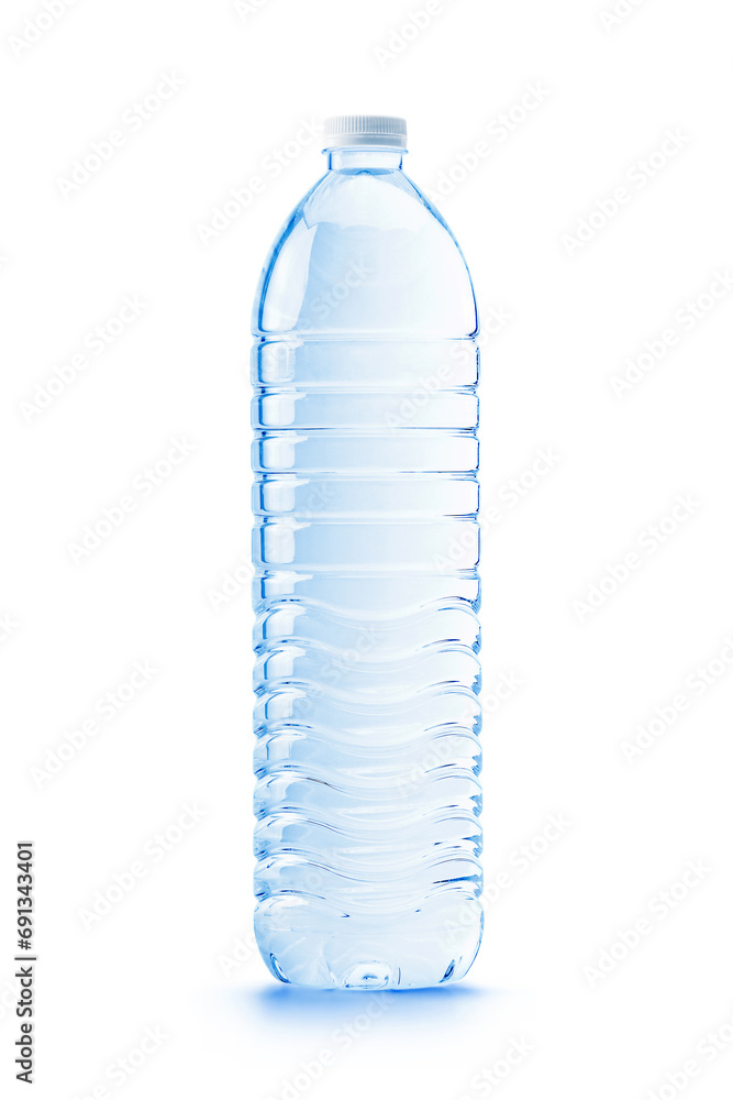 Blank transparent PET Plastic packaging of drinking water isolated on white background Blank transparent PET Plastic packaging of drinking water isolated on white background