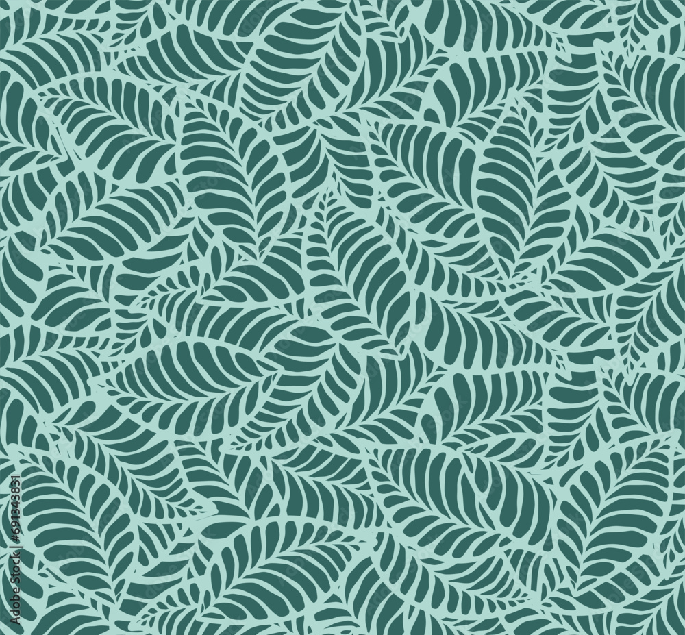 seamless pattern with abstract leaves.	