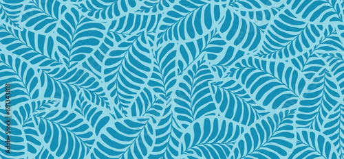 Vector seamless pattern with leaf. Light background. photo
