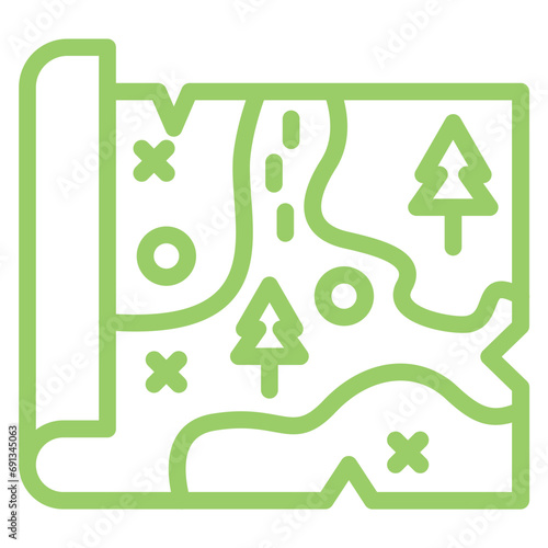 Vector Design Treasure Map Icon Style