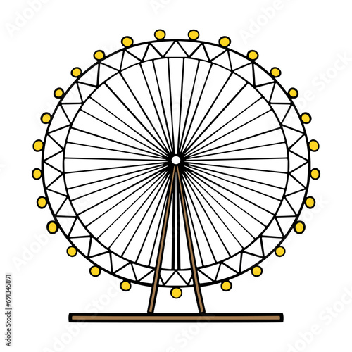vector image of the Ferris wheel. ferris wheel recreation adventure landmark
