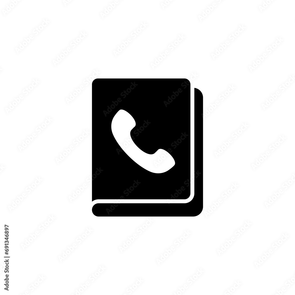 black phone and contacts icon black phone and contacts icon
