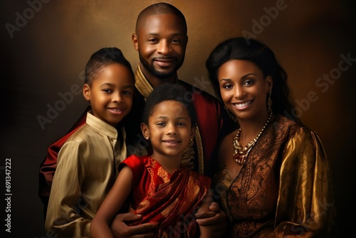 portrait of happy african family 