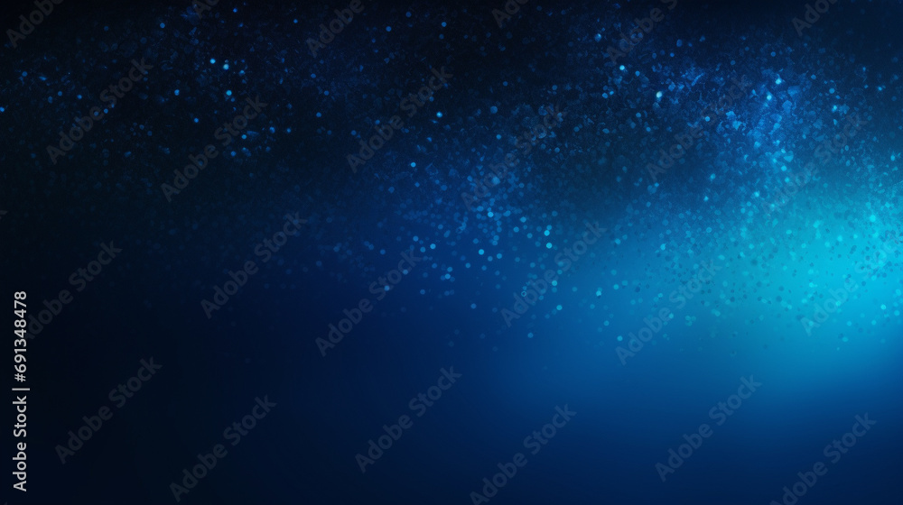 Fototapeta premium Blue gradient grainy glowing background. blue dark backdrop texture. banner header.