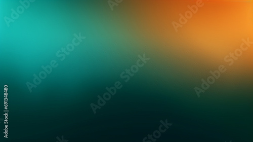 Teal orange background. orange color gradient background, grainy texture. Poster banner design photo