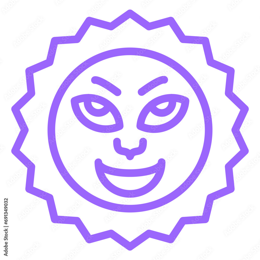 Vector Design Sun with Face Icon Style Vector Design Sun with Face Icon Style