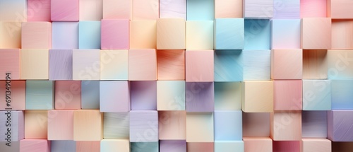 Dreamy Pastel Wooden Blocks in Soft Whimsical Colors