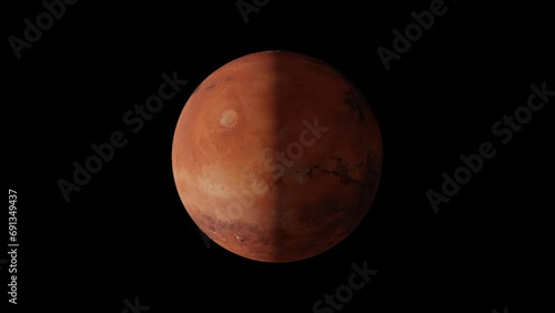 Mars planet rotating vfx