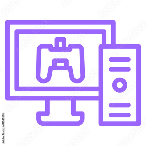 Vector Design Gaming Pc Icon Style