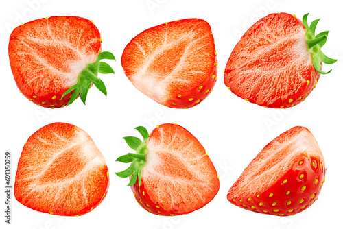 strawberry isolated on white background, clipping path, full depth of field