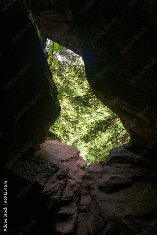 Rockhouse Cave at Hocking Hills State Park in the Hocking Hills region of Hocking County, Ohio, United States Rockhouse Cave at Hocking Hills State Park in the Hocking Hills region of Hocking County, Ohio, United States