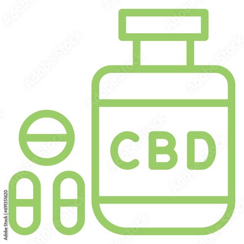 Vector Design Bio Cbd Per Capsule Icon Style