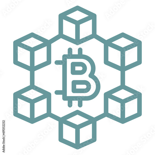 Vector Design Blockchain Icon Style