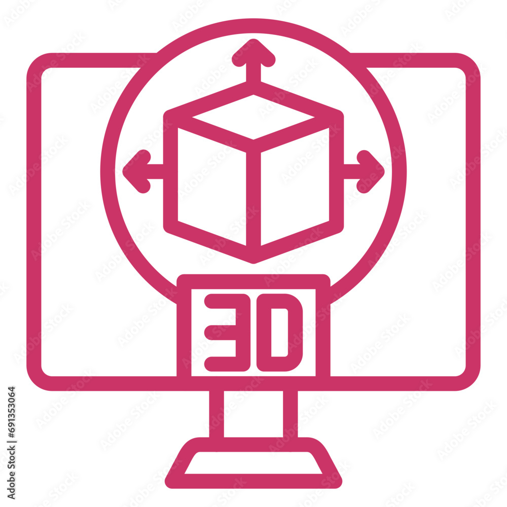 Vector Design 3D Modelling Icon Style Vector Design 3D Modelling Icon Style