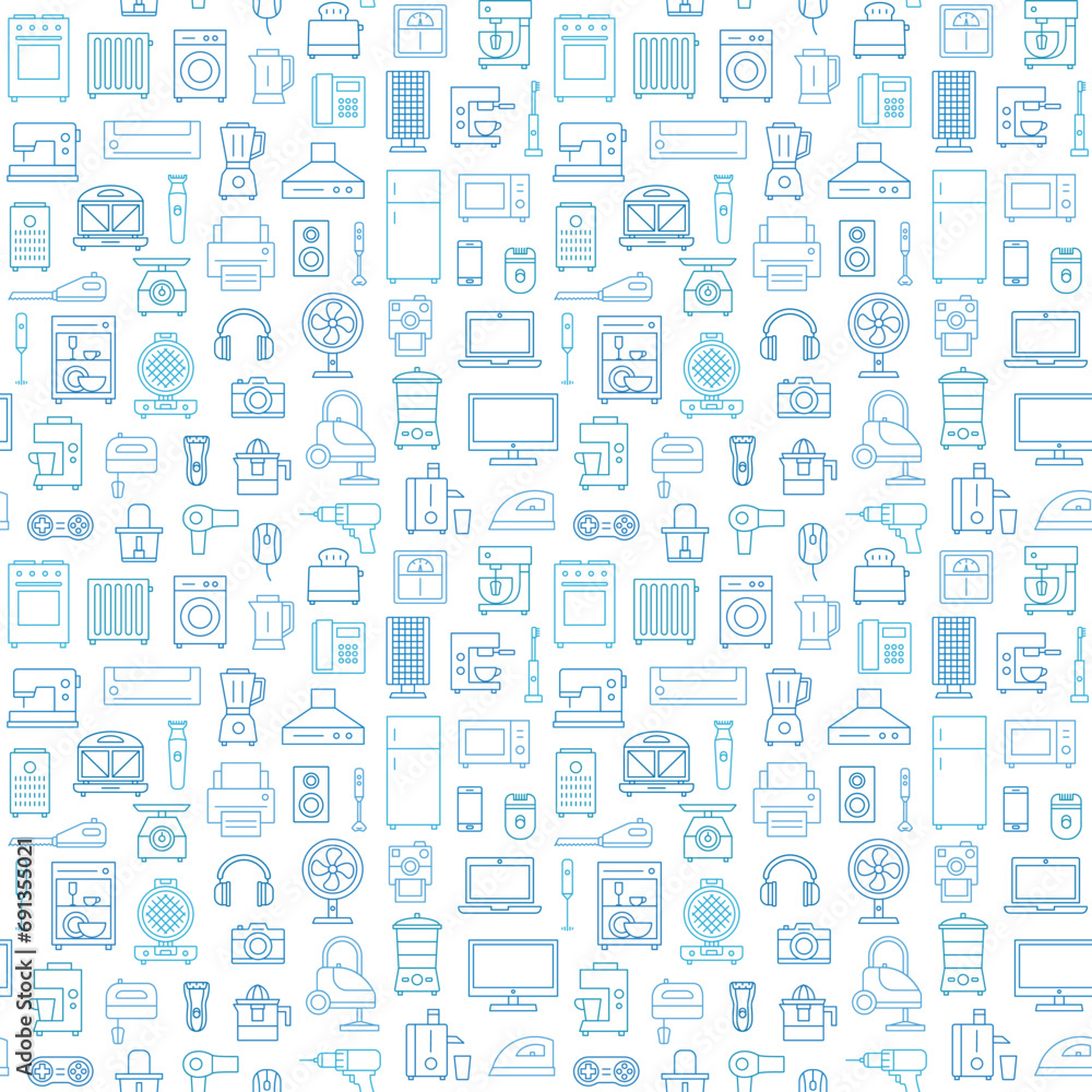 Household appliances seamless pattern background 2 Household appliances seamless pattern background 2