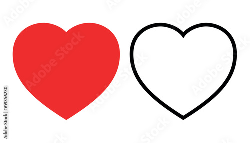 Vector illustration. Heart icons.