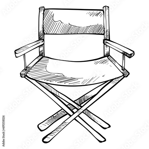 director chair handdrawn illustration