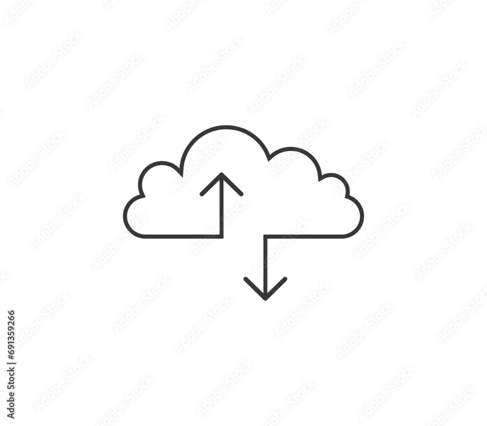 Cloud data icon. Vector illustration. Cloud data icon. Vector illustration.