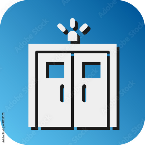 ICU Room Vector Glyph Gradient Background Icon Design