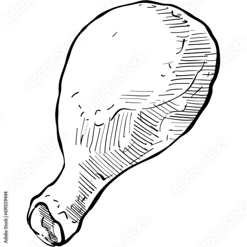 chicken thighs handdrawn illustration