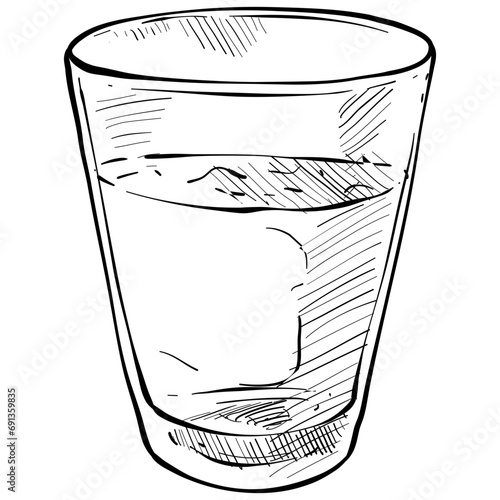water glass handdrawn illustration