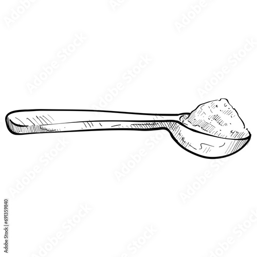 measuring spoon handdrawn illustration