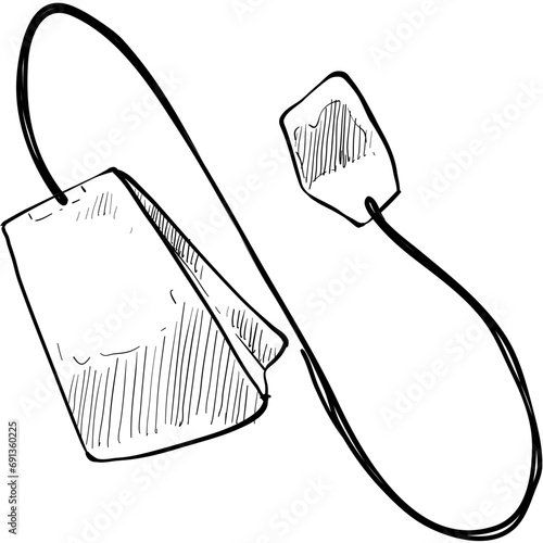 tea bag handdrawn illustration