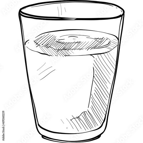 water glass handdrawn illustration