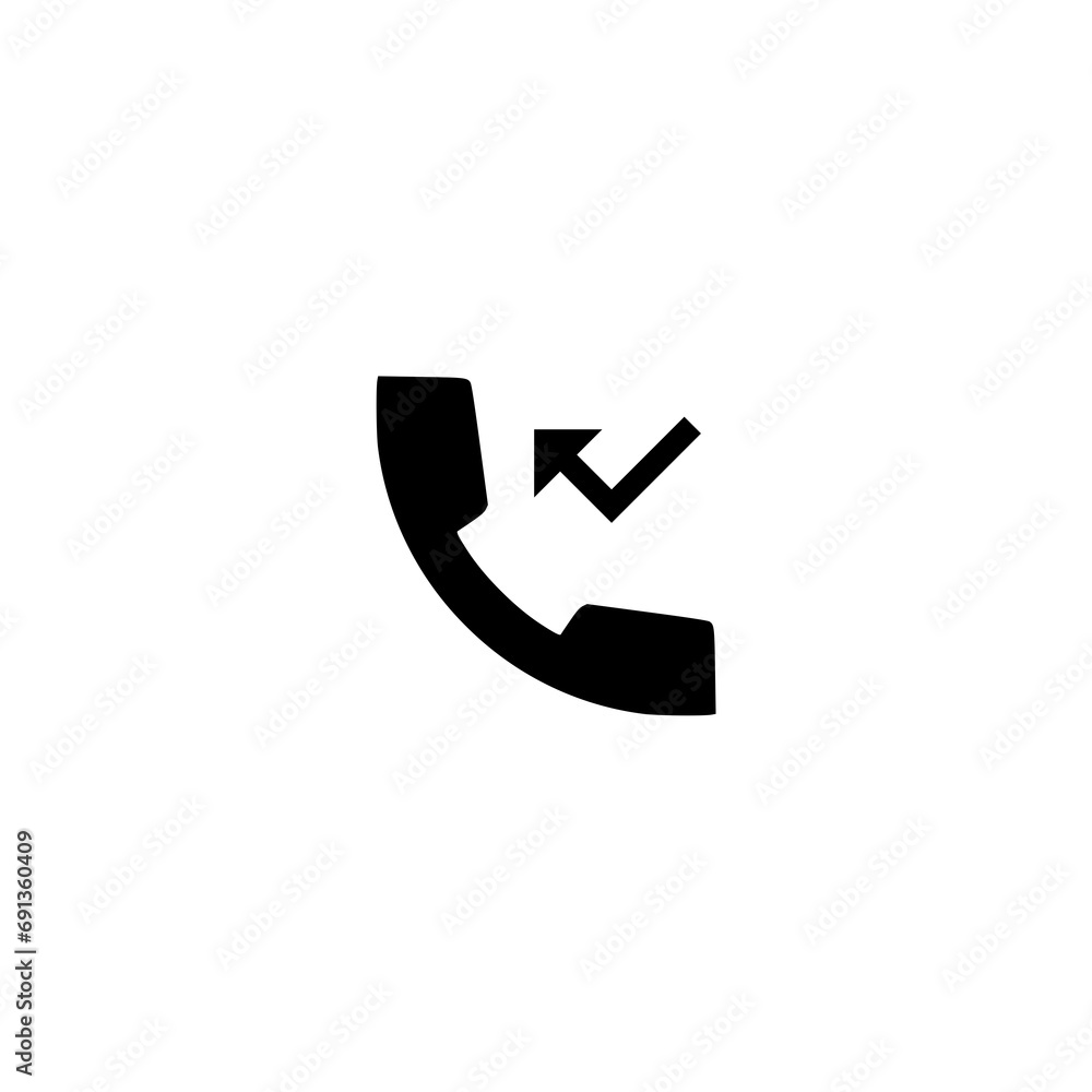 Missed Call icon isolated on white background from business and office collection. Missed Call icon isolated on white background from business and office collection.