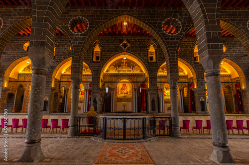 DIYARBAKIR, TURKEY, 09 OCTOBER 2023: he Surp Giragos Armenian Church or St. Kyriakos Church is in the Sur district of Diyarbakır in southeastern Turkey.