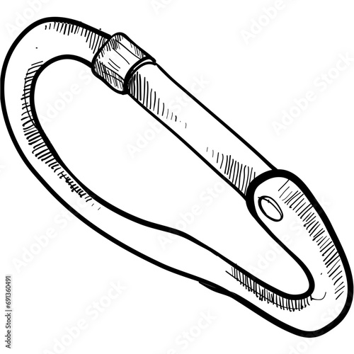 carabiner handdrawn illustration