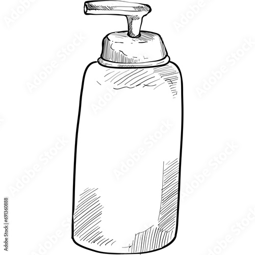 liquid soap handdrawn illustration