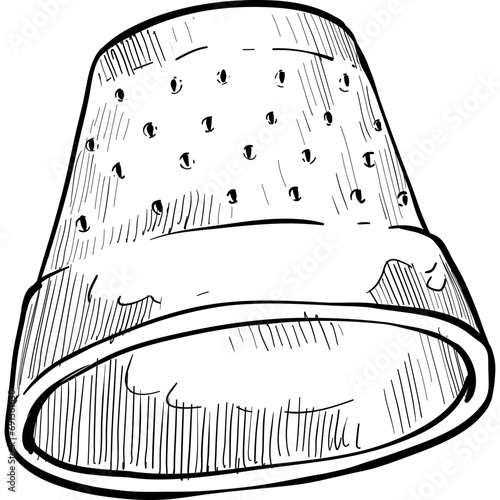 thimble handdrawn illustration