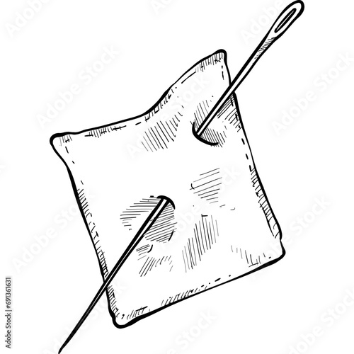 needle handdrawn illustration
