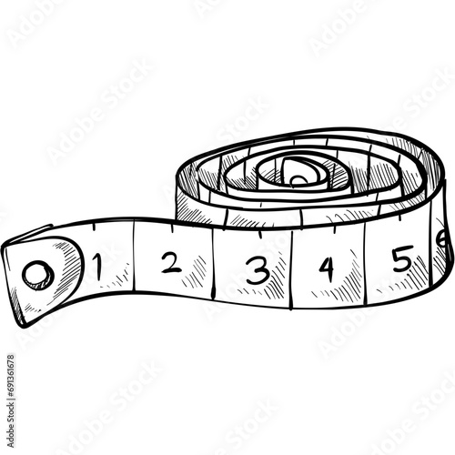 measuring tape handdrawn illustration